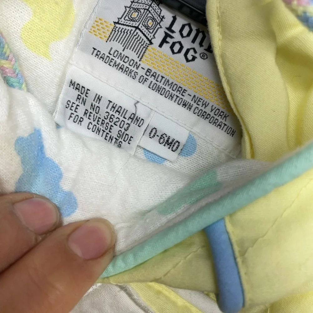 London Fog vintage Yellow Kids Pajama Sleep Sack with Pastel Details